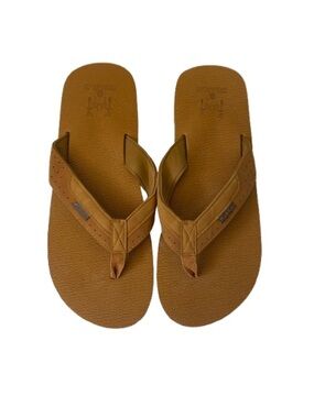 Kuailu Men's Brown Cushioned Flip Flop Sandals Size 10